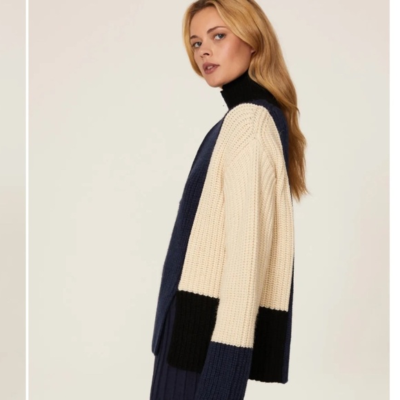 Victor Alfaro Sweater Colorblock Half Zip Sweater Wool Blend Medium -Large - Picture 4 of 12